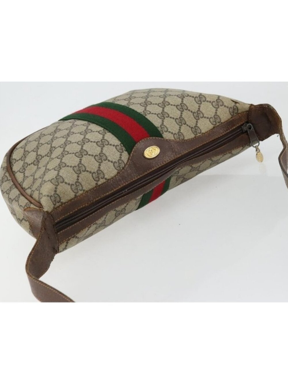 Authentic GUCCI GG Supreme Web Sherry Line Shoulder Bag Beige 10 02 008 - Picture 2 of 16